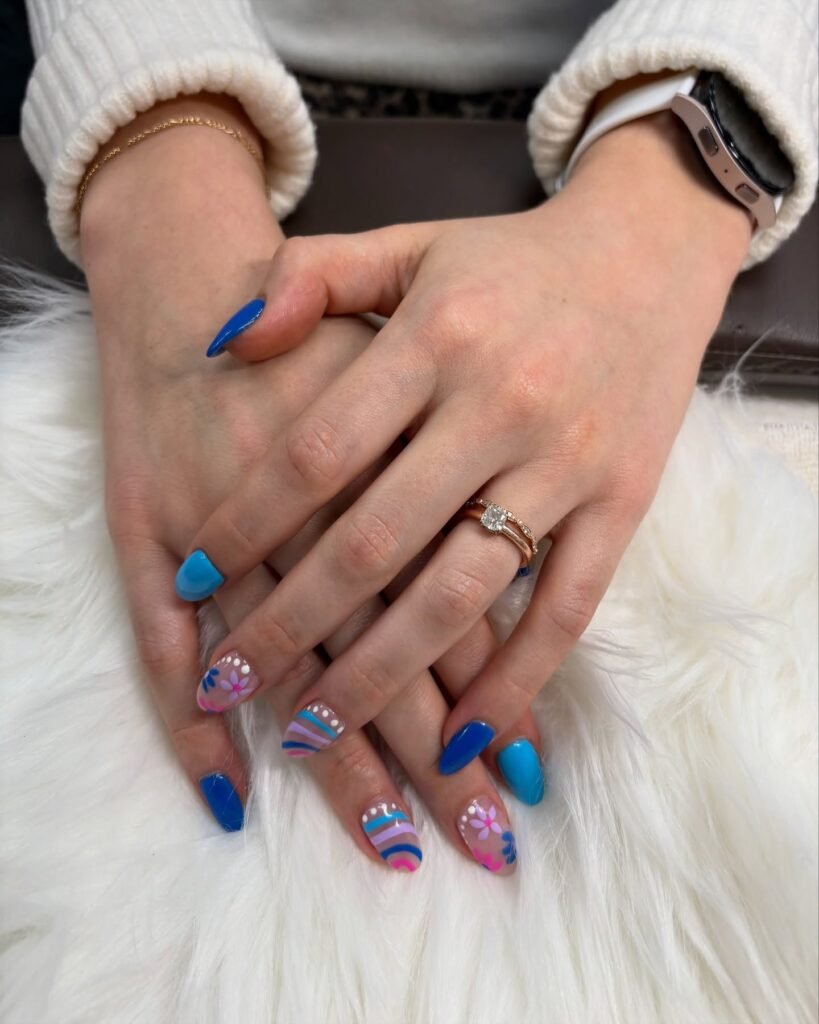  Blue Stripe Blossoms