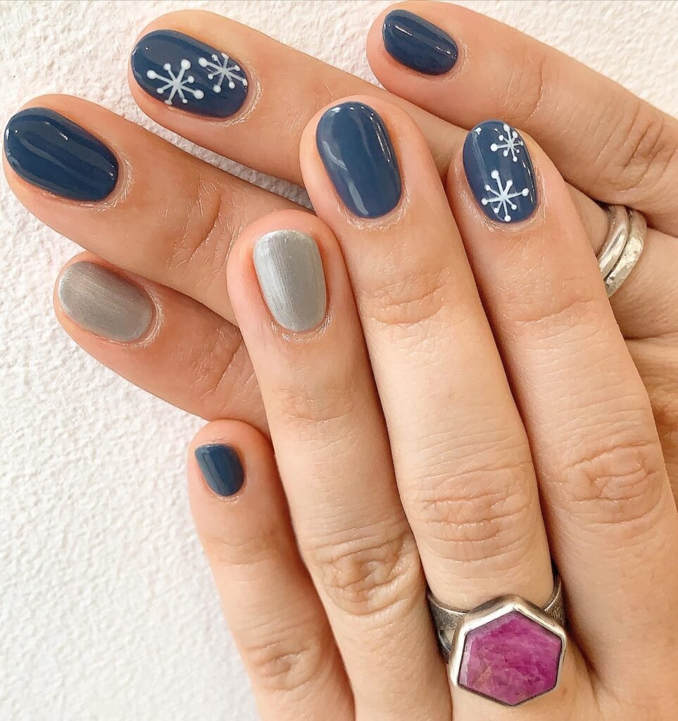 Blue and Silver Snowflakes