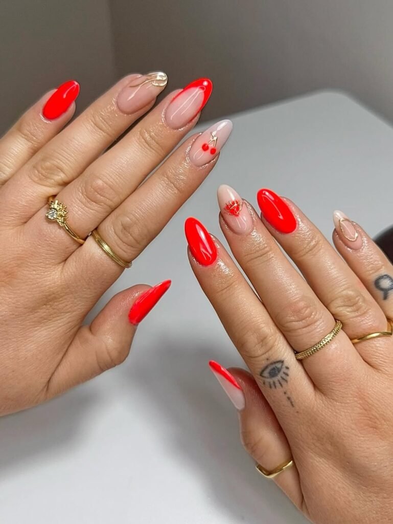 Cherry-Red Mixed Accents