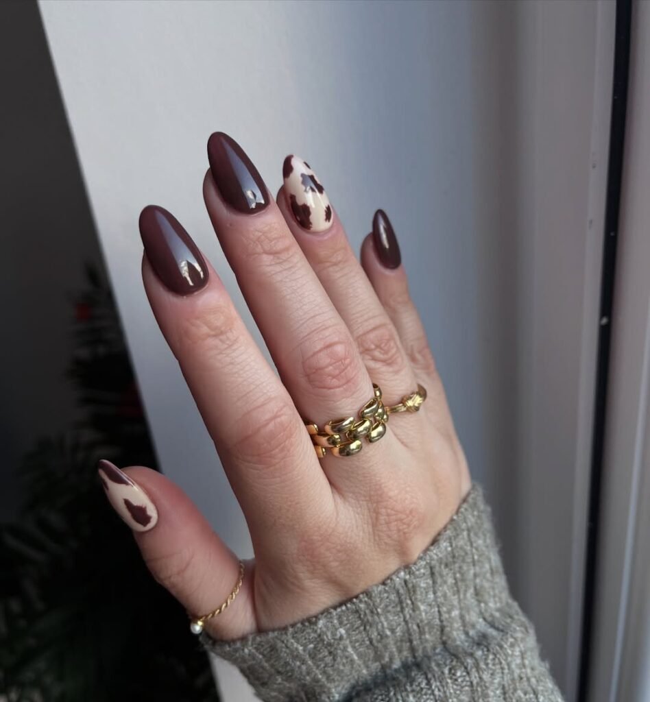 Dark Cocoa Cow Print