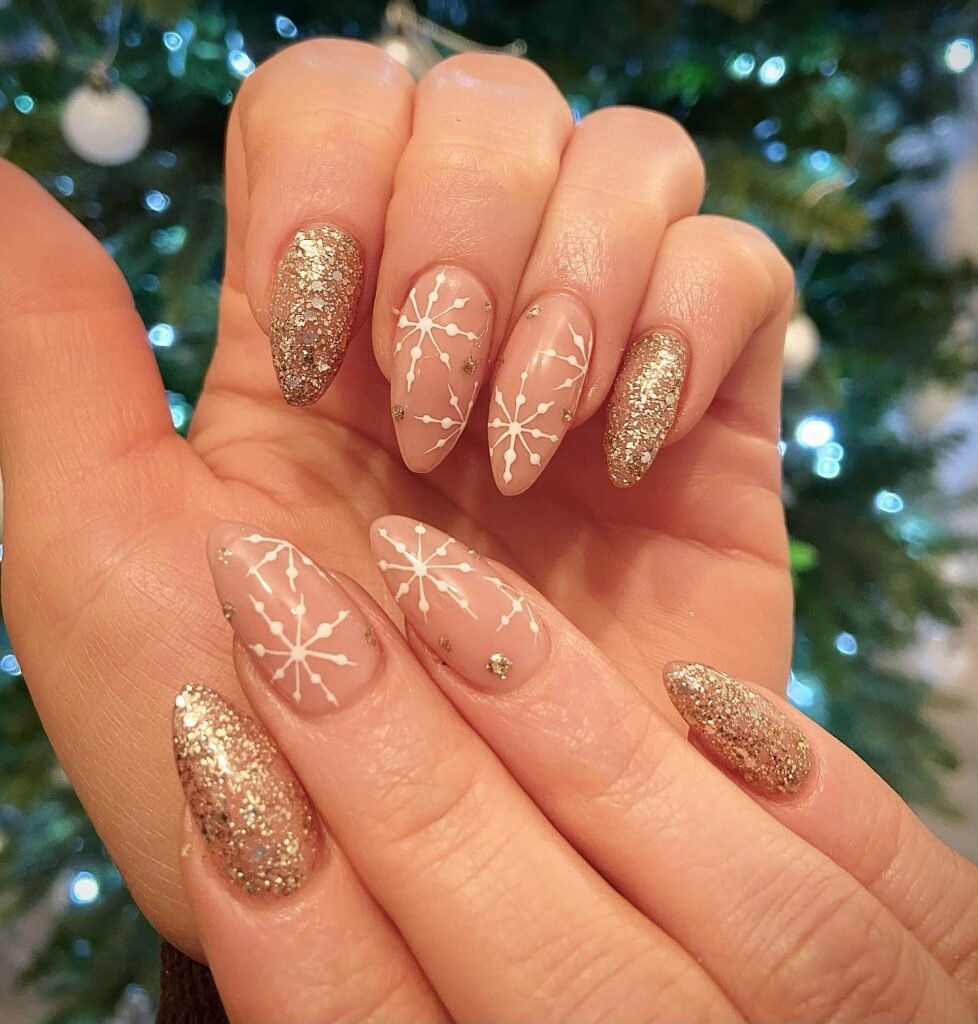  Gold Glitter Snowflakes