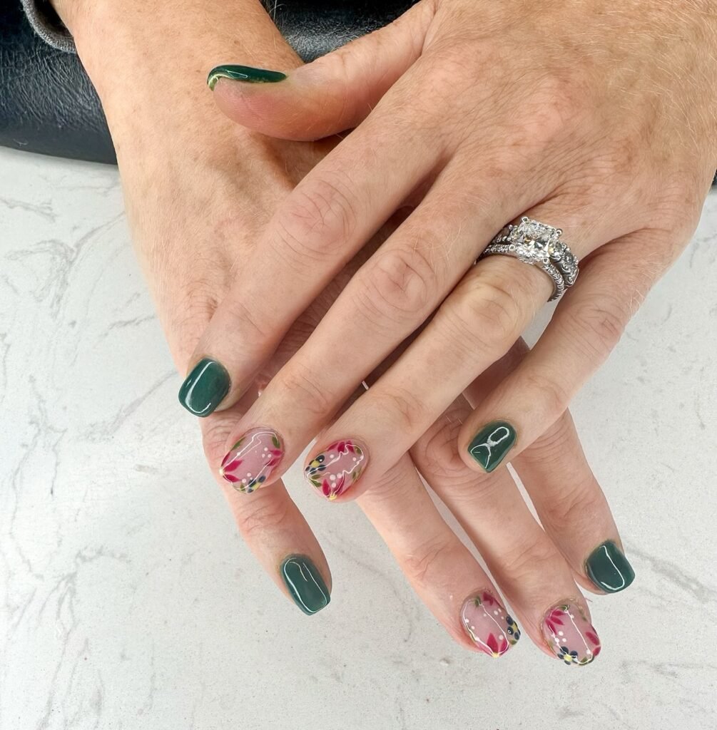 Green Autumn Florals