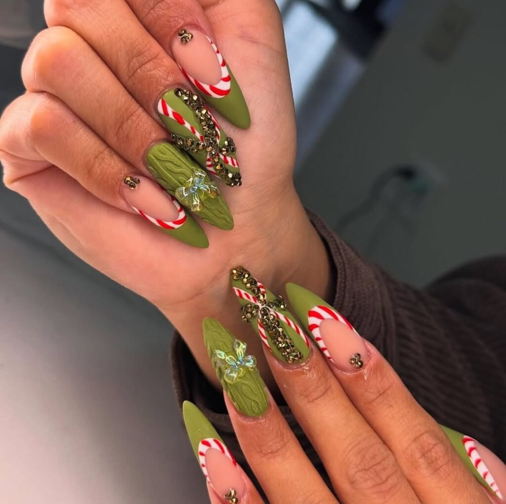 Green Candy Cane Glam