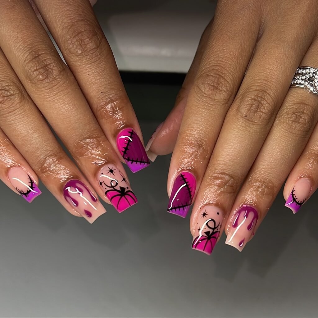 Magenta Drip Patchwork