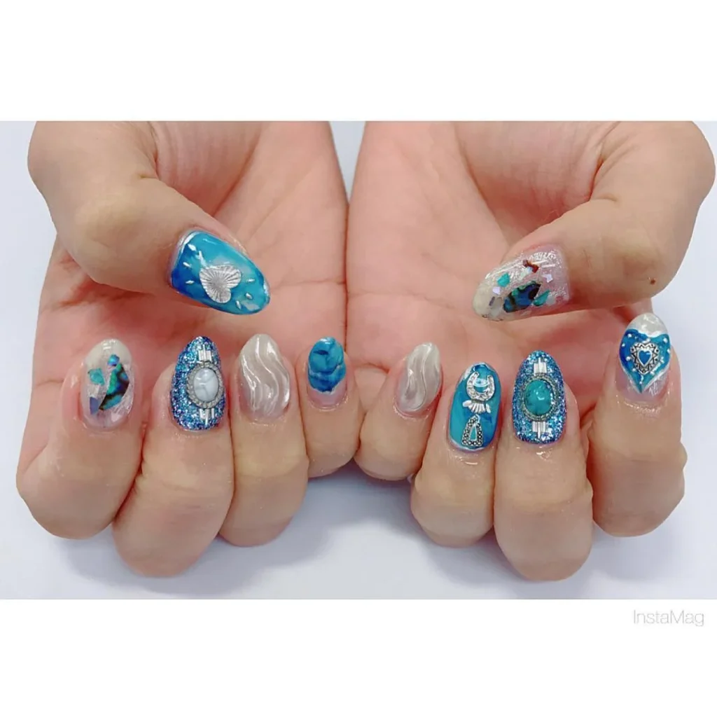 Mermaid Jewel Nails