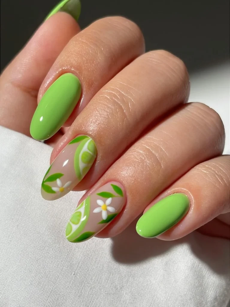 Lime Daisy Art