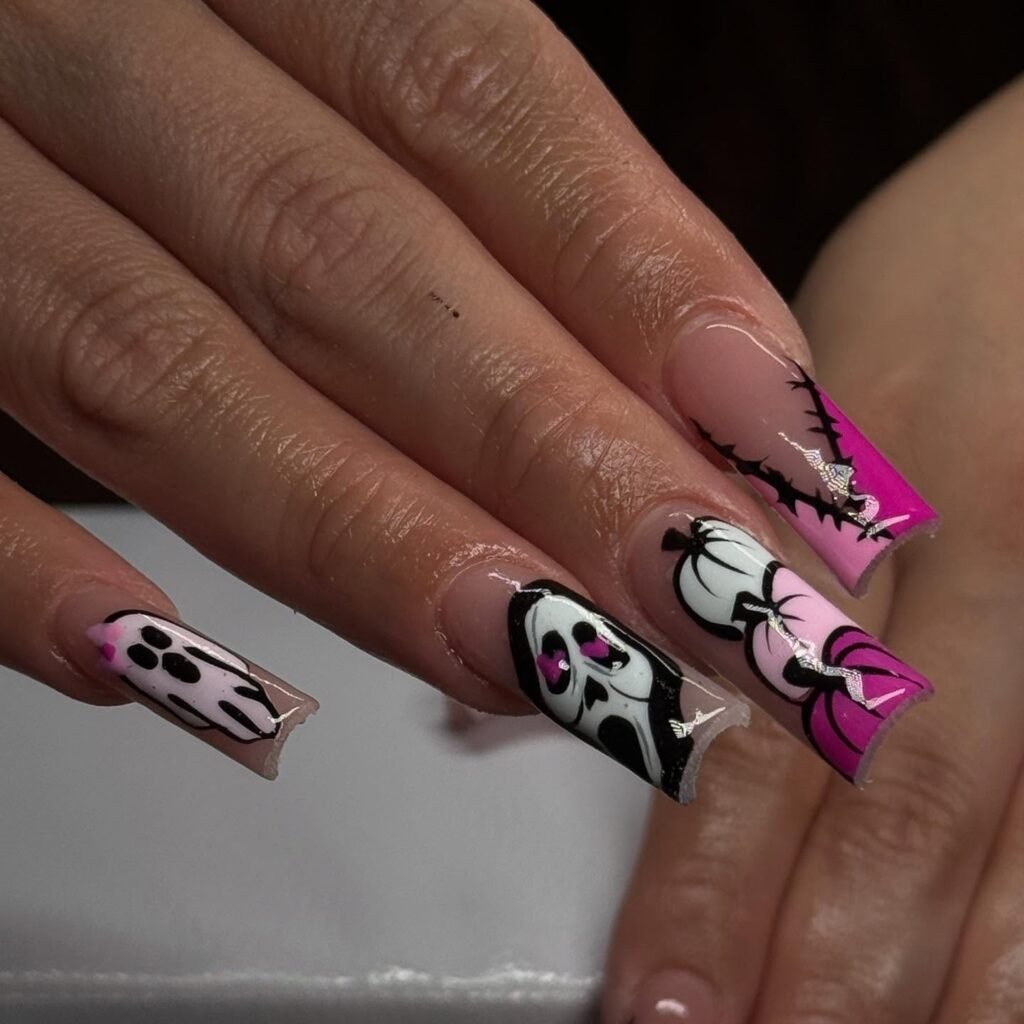 Pink Scream Nails