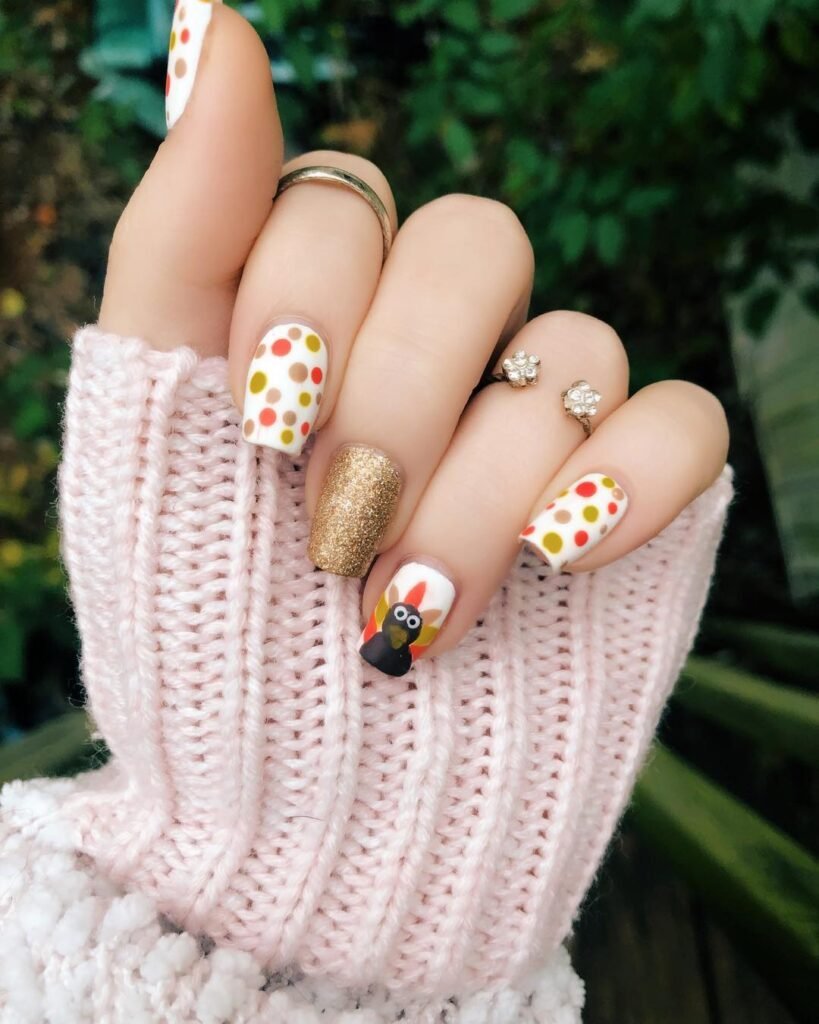 Polka Dot Turkey Nails