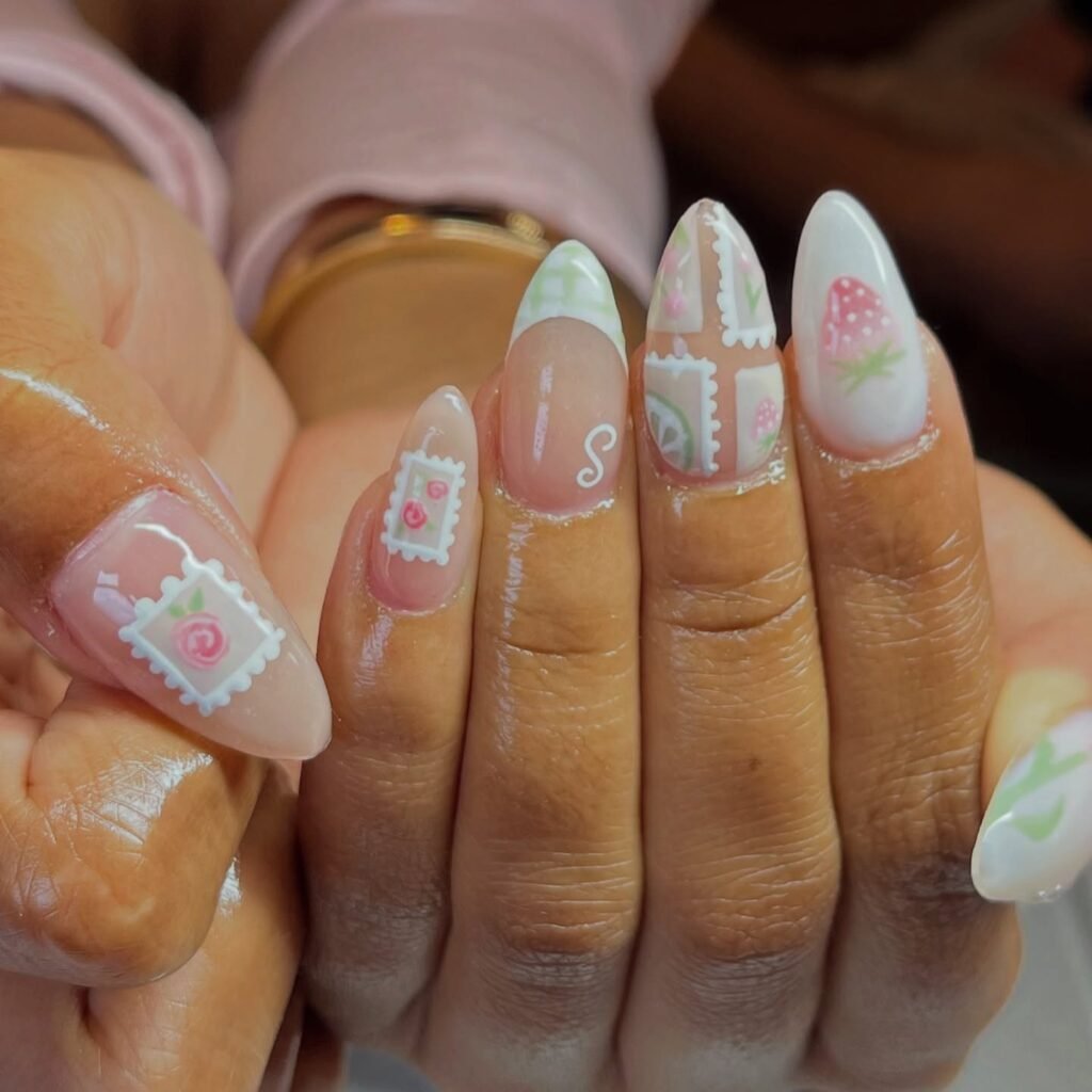  Postcard Floral Nails