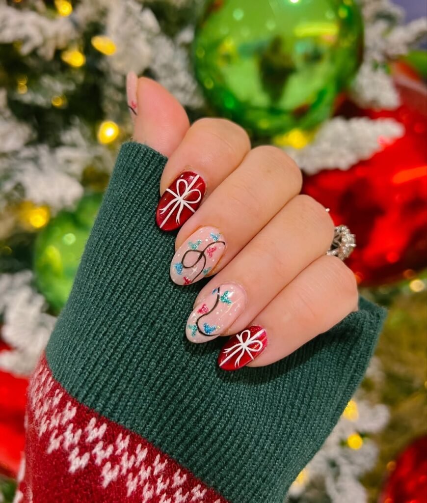  Red Gift Box Nails