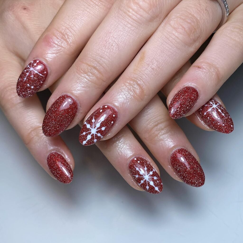 Red Sparkle Snowflakes