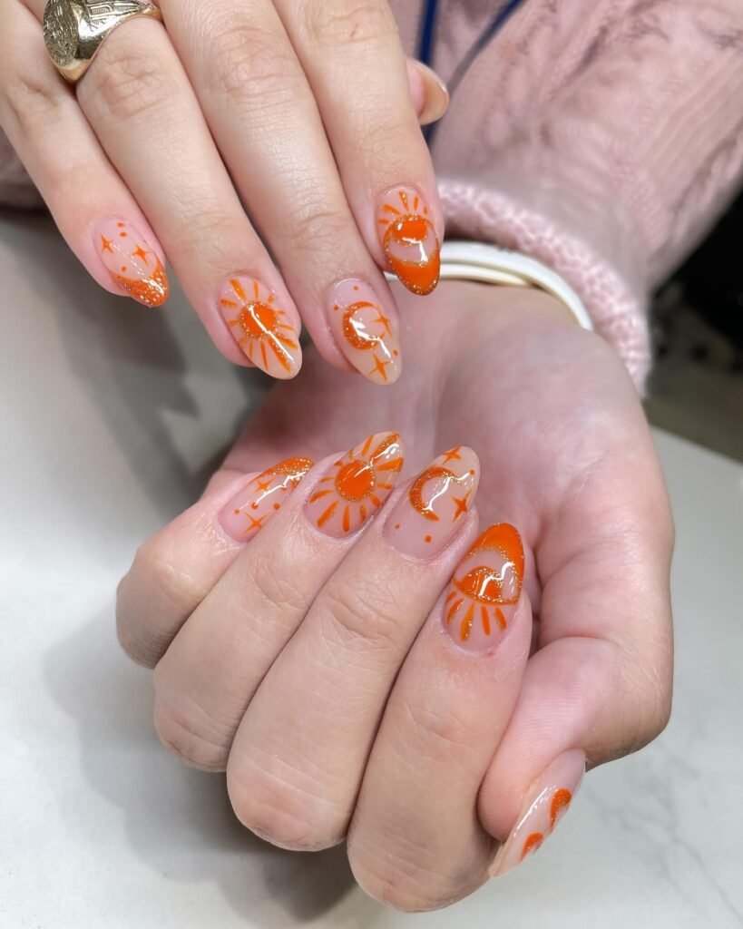 Sunburst Orange Nails