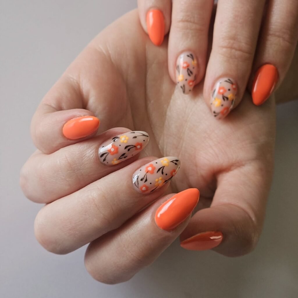 Tangerine Blossom Nails