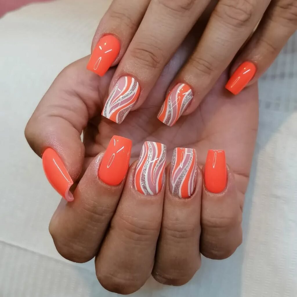 Wavy Orange Swirls