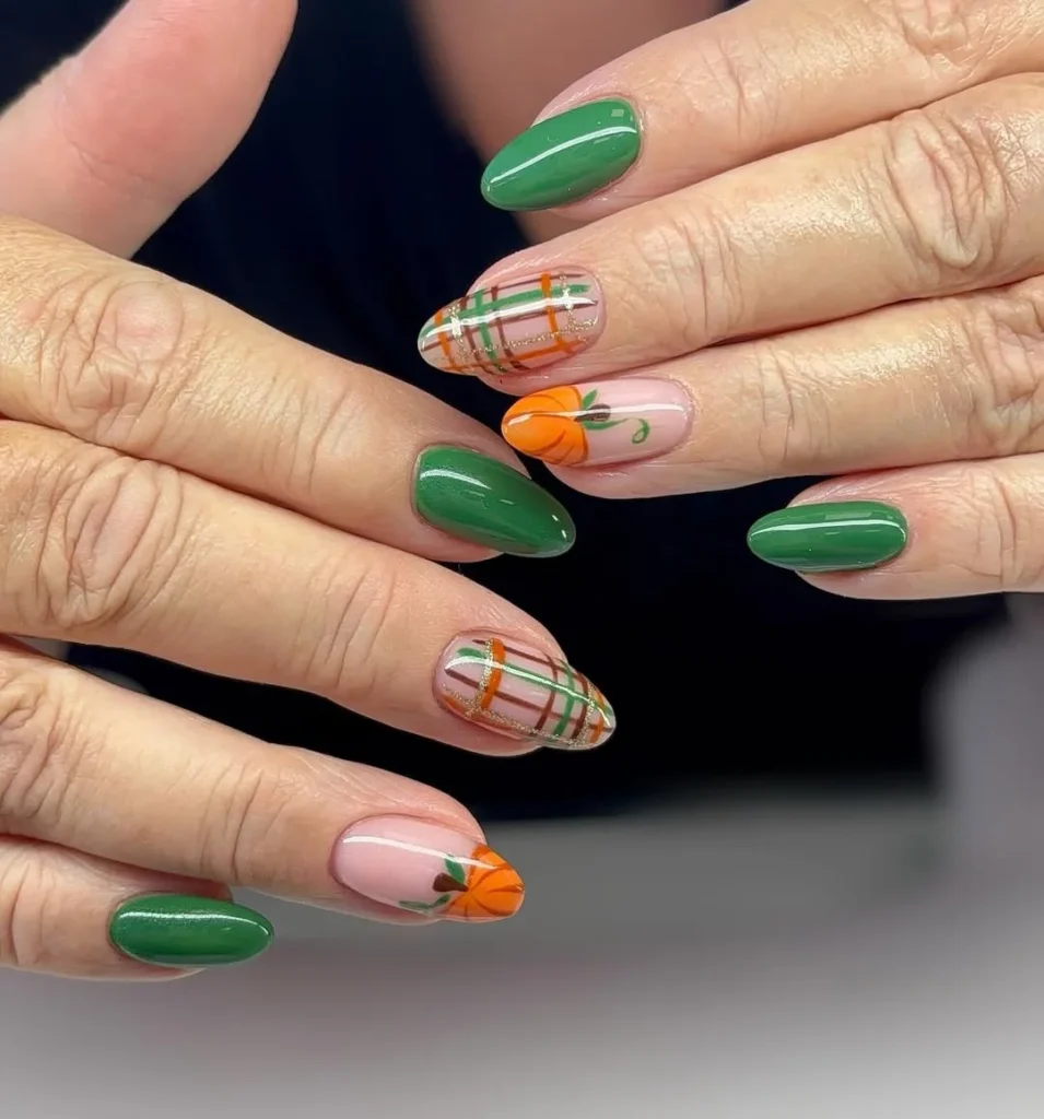 Plaid & Pumpkin Green