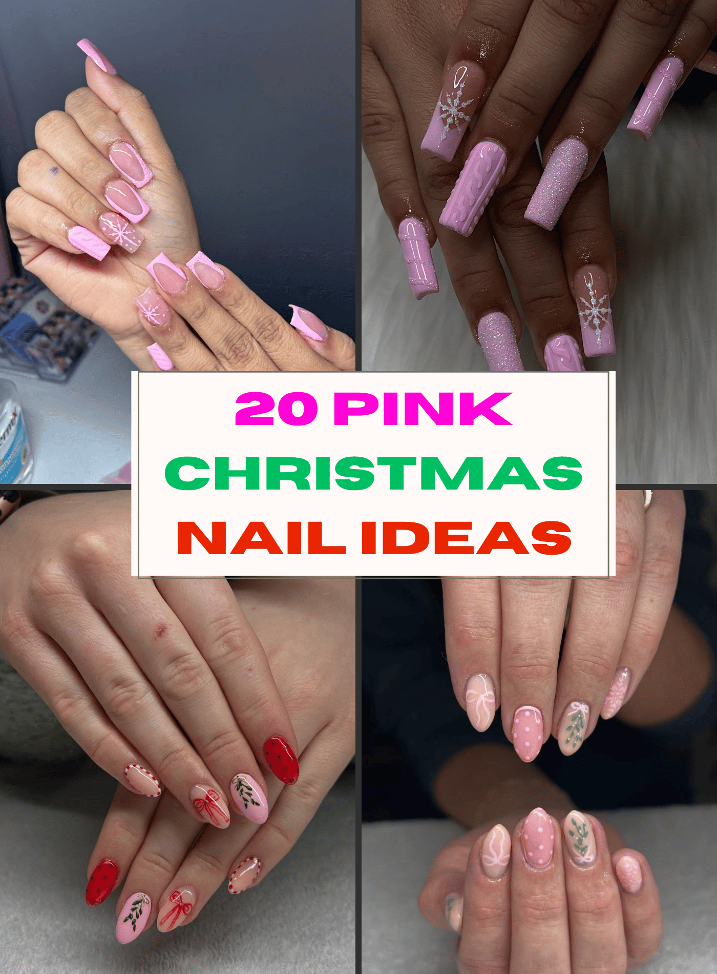 Pink Christmas Nail Ideas