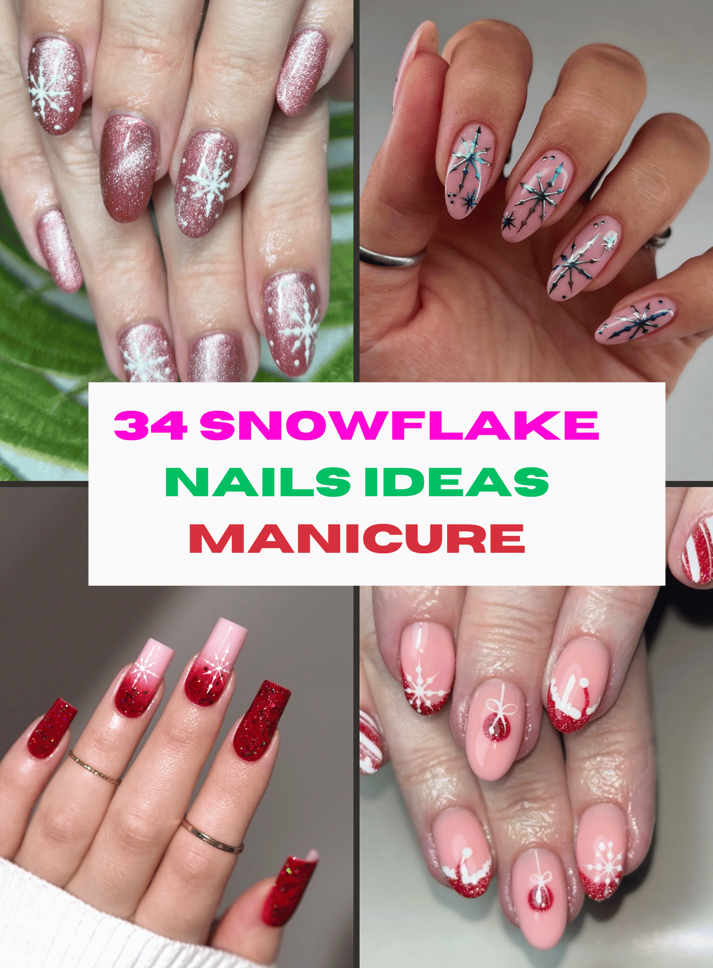 Snowflake Nails Ideas Manicure