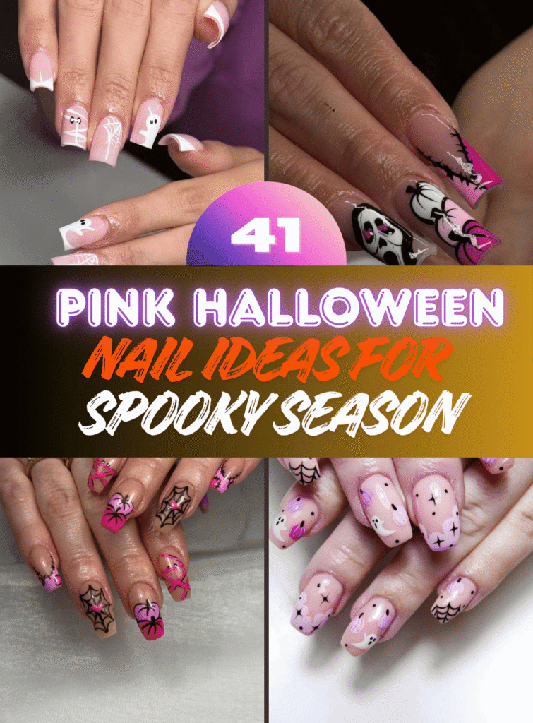 Pink Halloween Nail