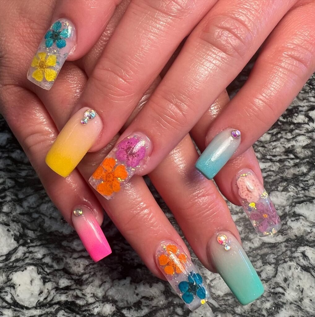 Bright Pressed Flowers