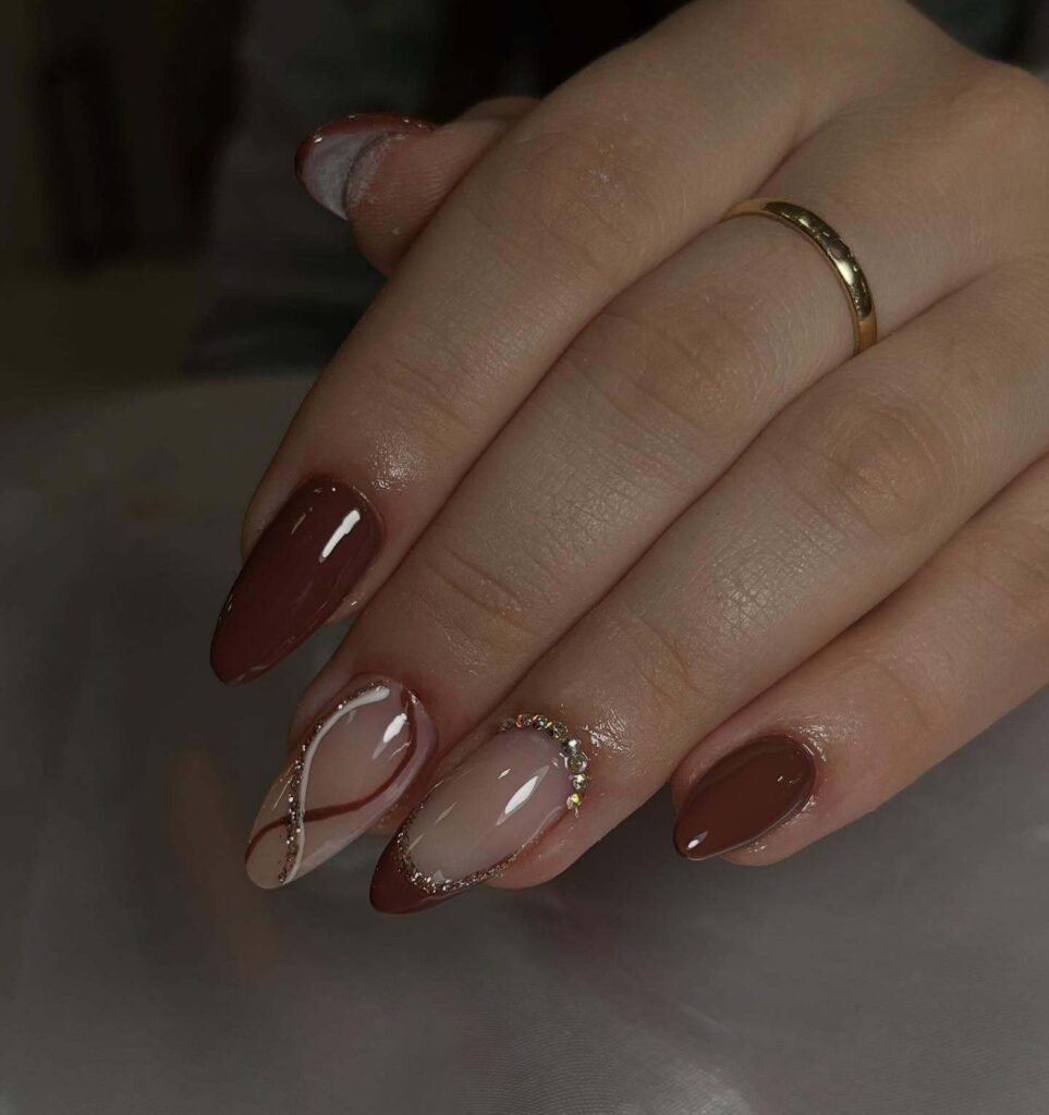  Brown Glitter Swirls