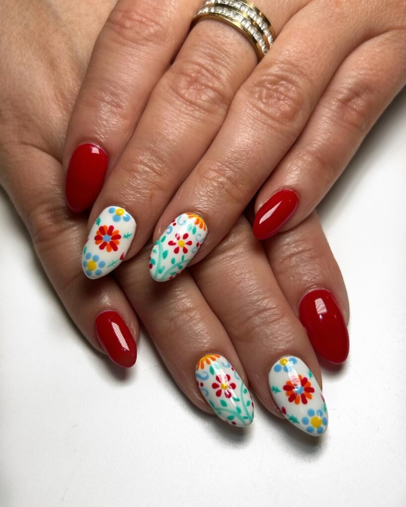 Classic Red With Fiesta Florals