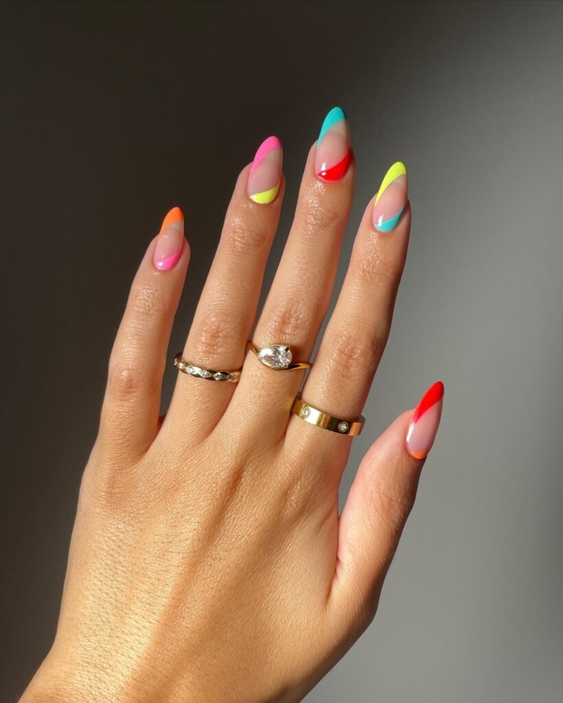 Colorblock Neon Tips