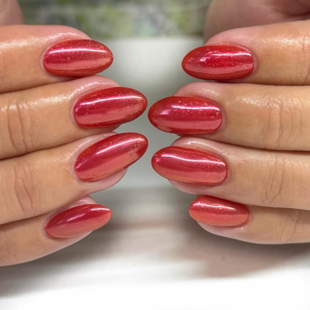 Cranberry Chrome Nails