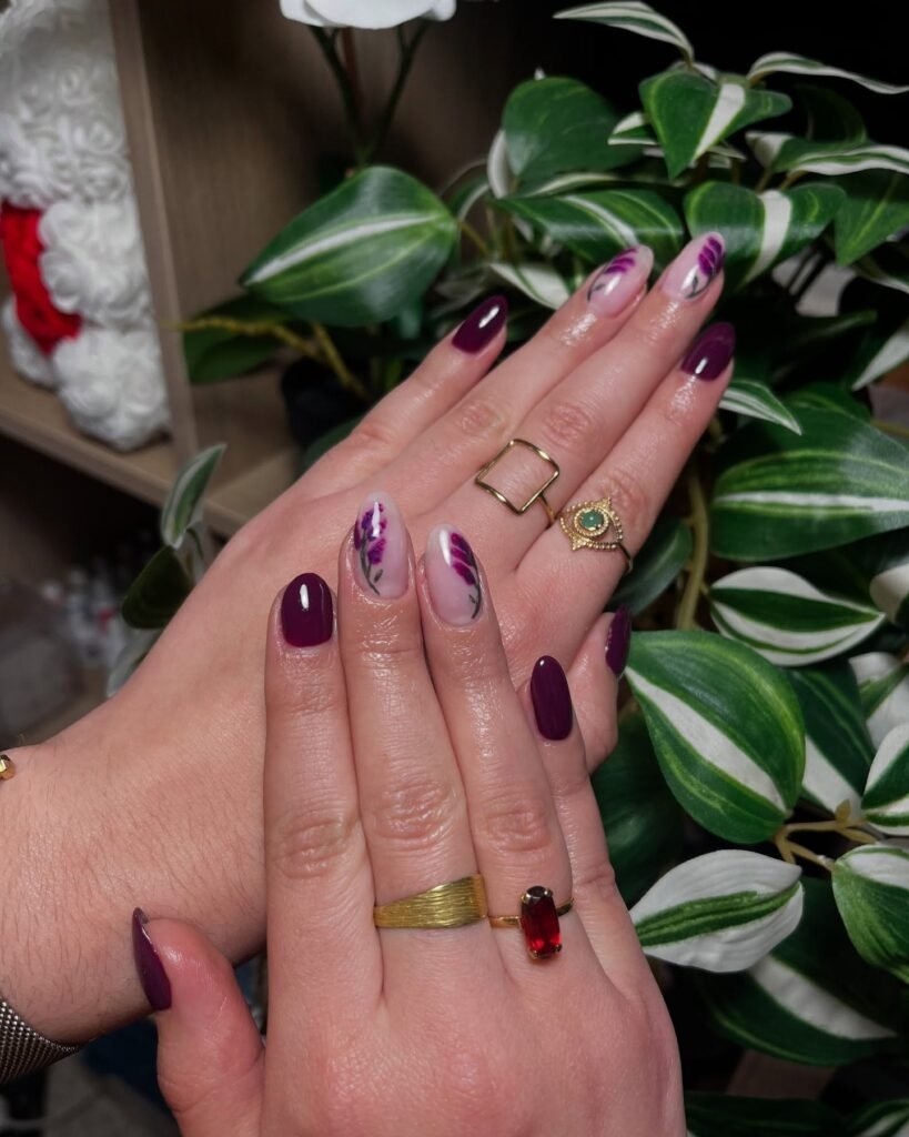 Deep Plum Florals