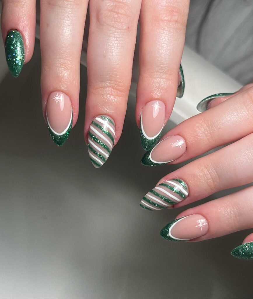Glitter French Green