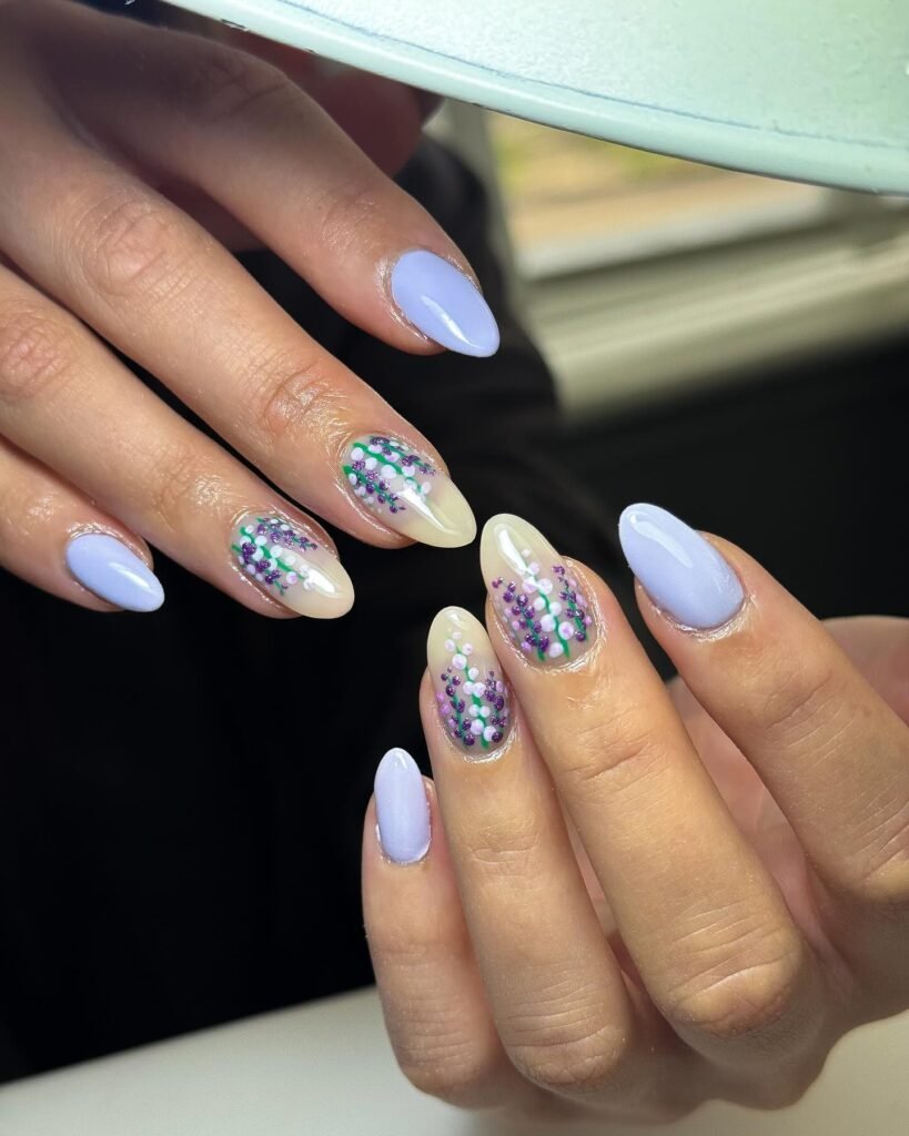 Glossy Floral Lavender