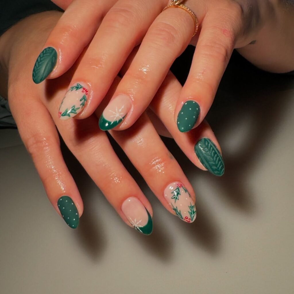 Winter Wreath Nails