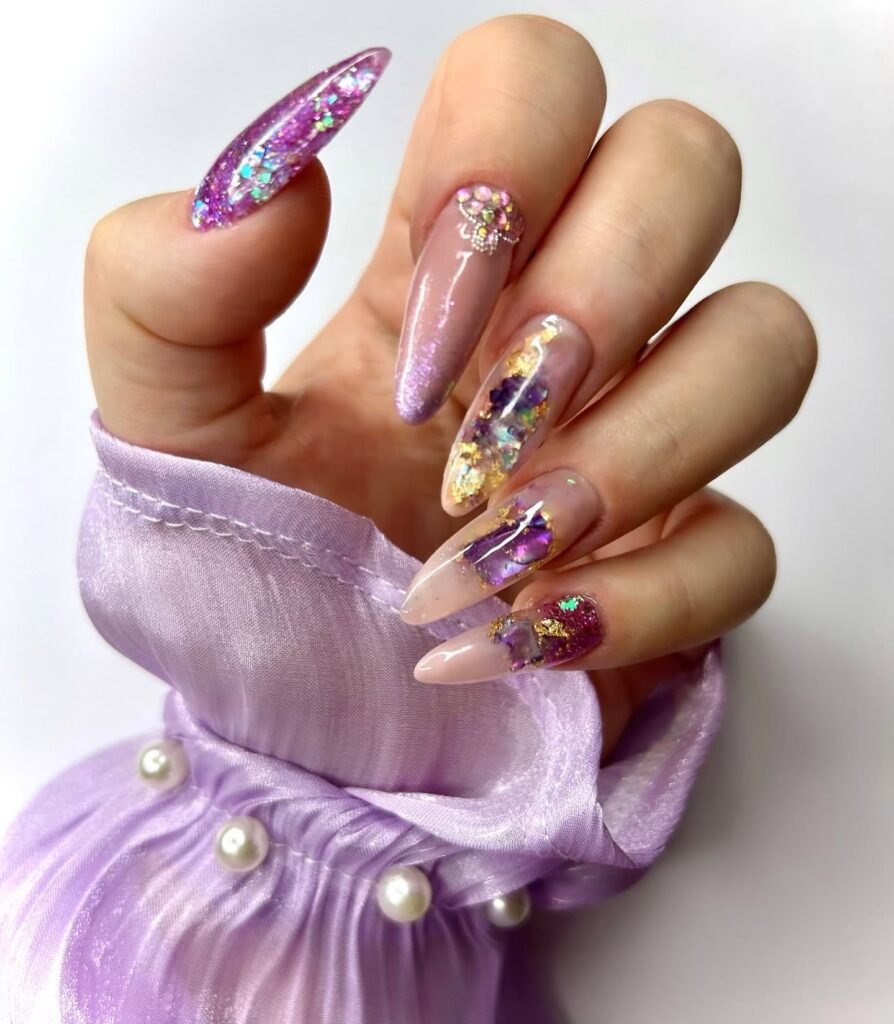 Lilac Fantasy Mermaid Nails