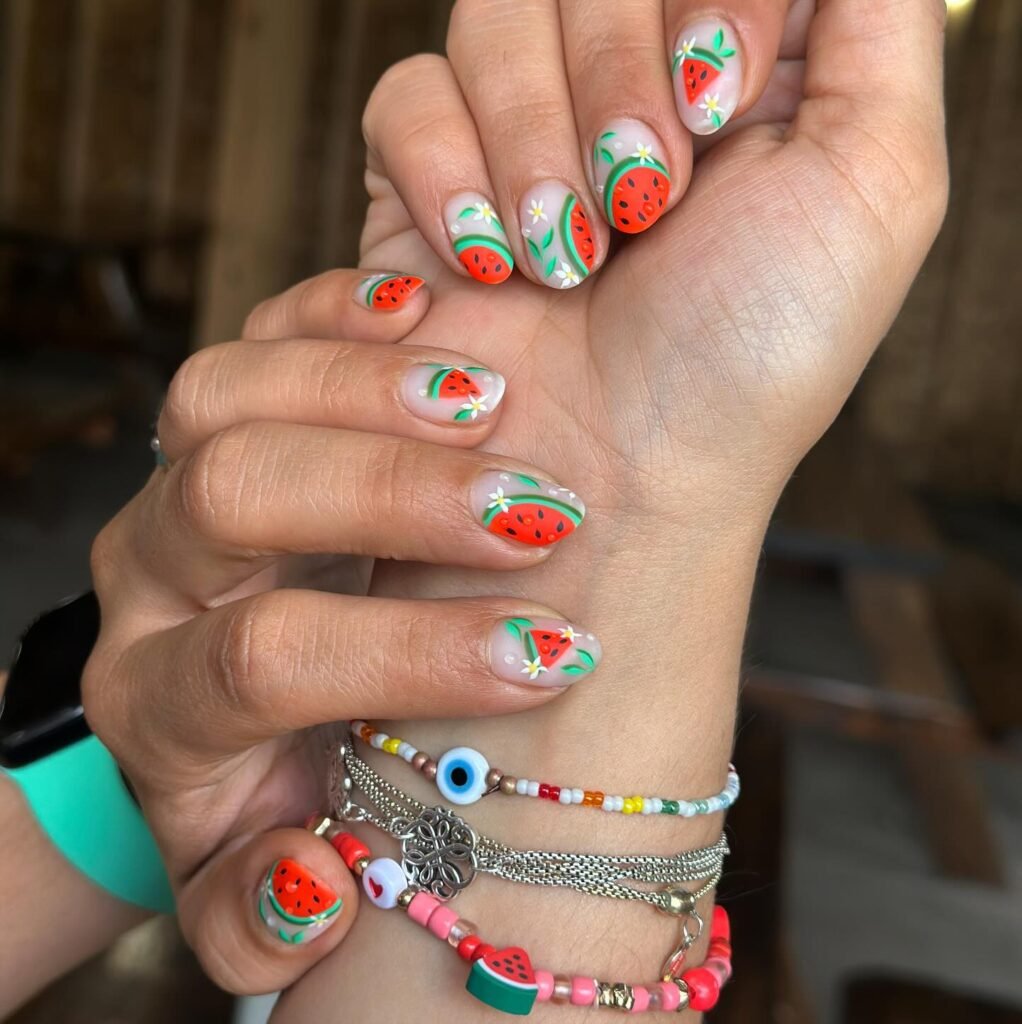  Watermelon Garden Nails