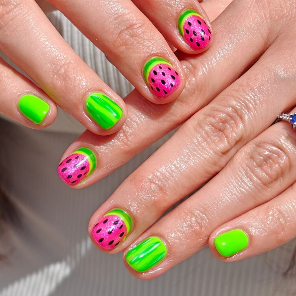  Neon Green and Pink Watermelon