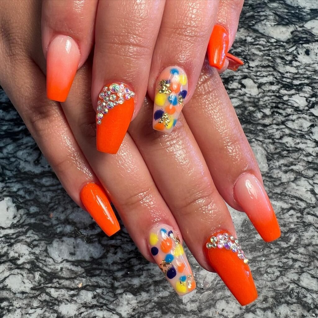 Orange Confetti Sparkle