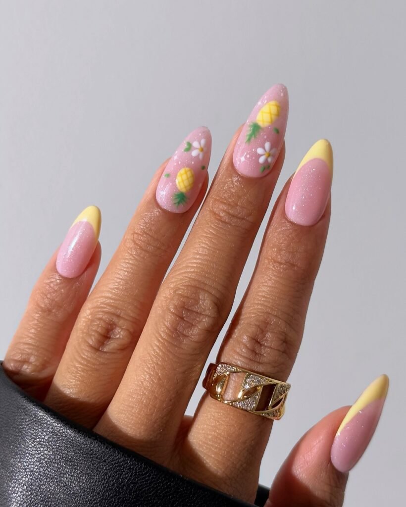  Pastel Pink Pineapple Florals