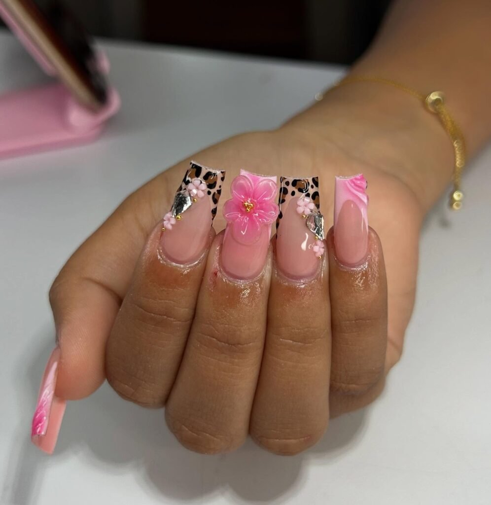 Pink Leopard Florals