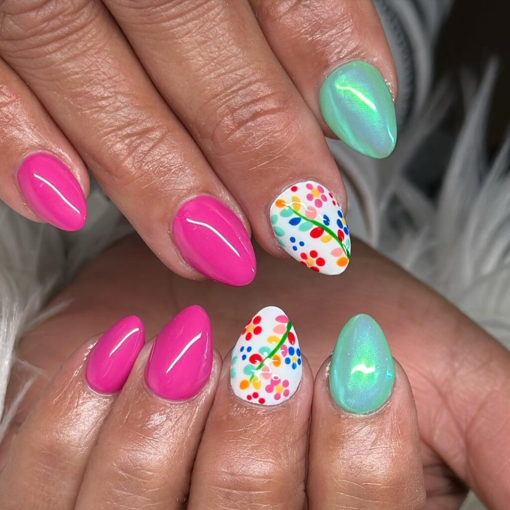  Pink and Mint Confetti