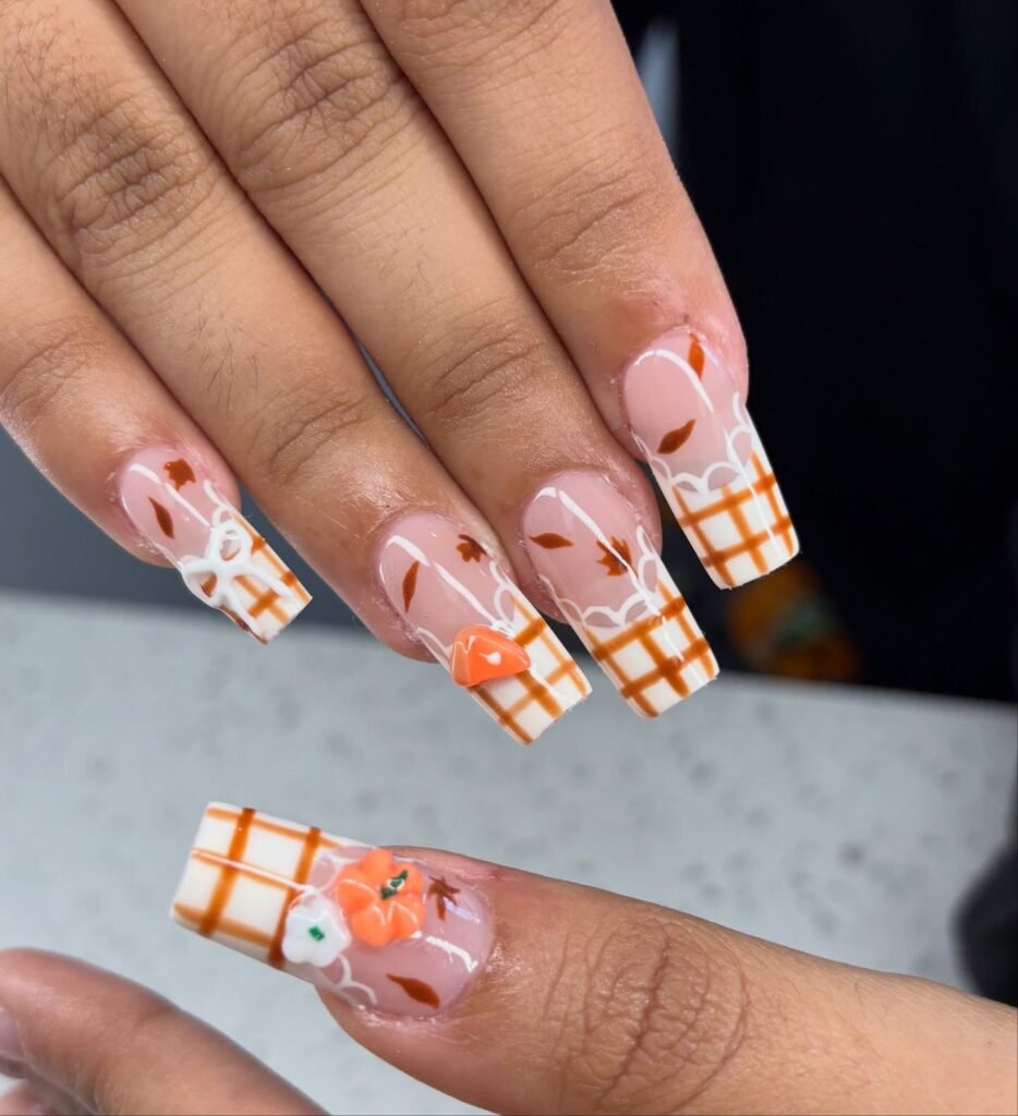 Plaid Pumpkin Charms