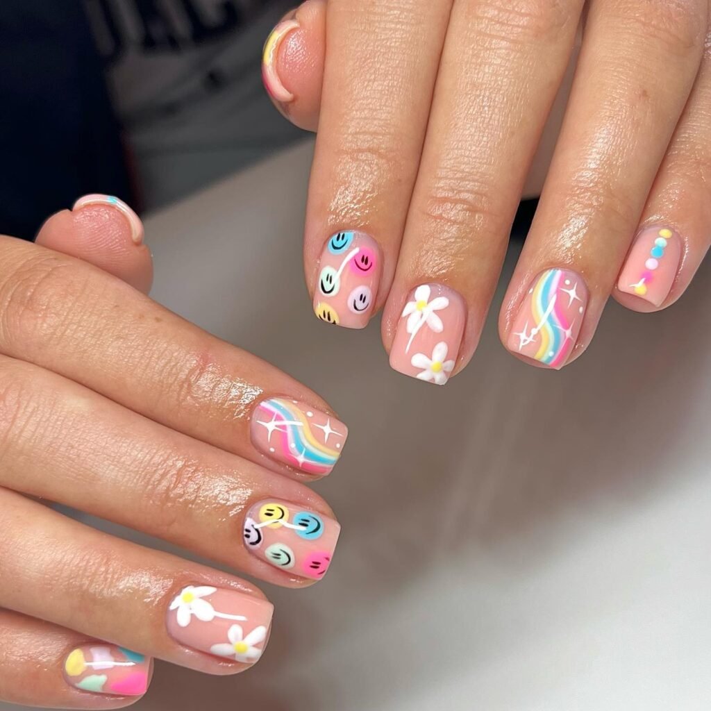 Rainbow Flower Smiles