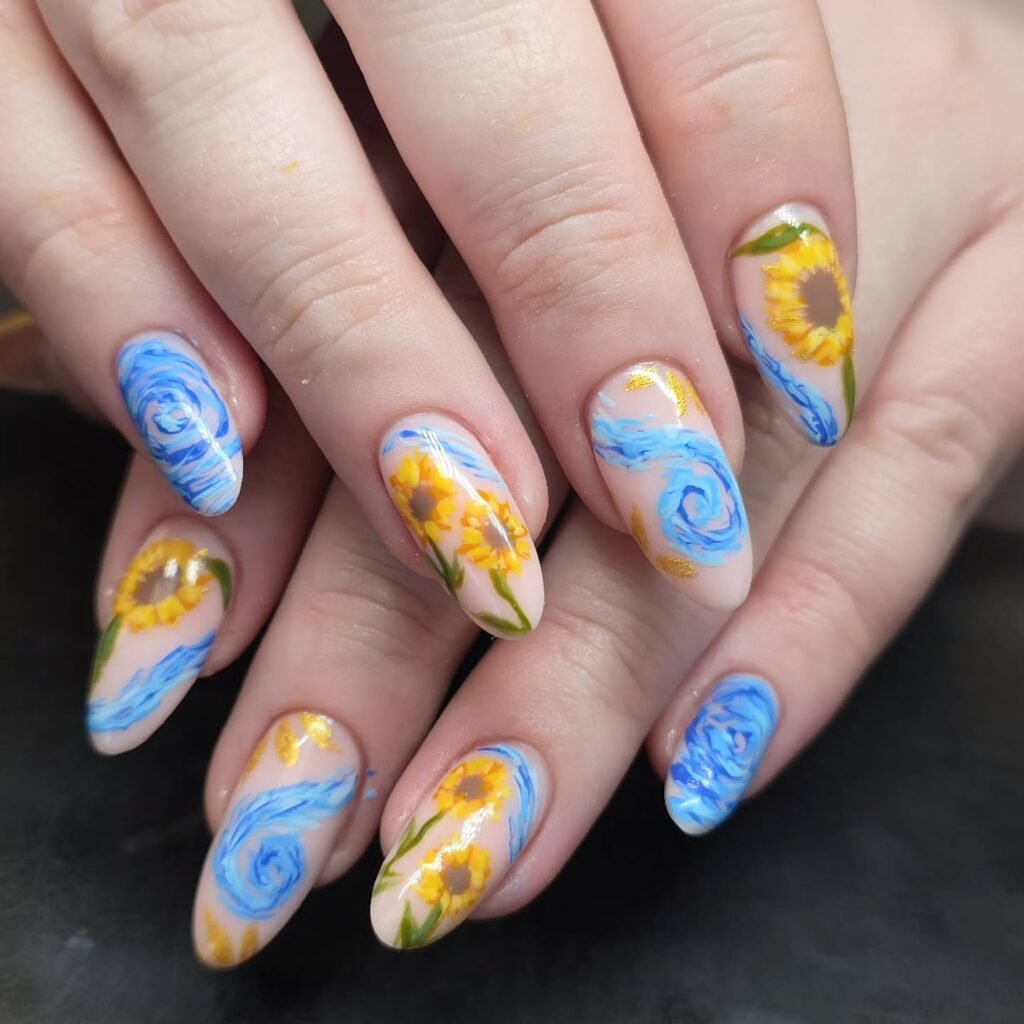 . Swirled Sky Sunflowers