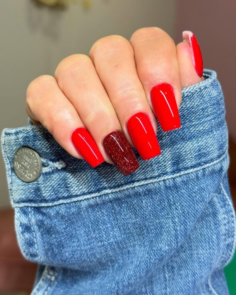 Red Accent Nail