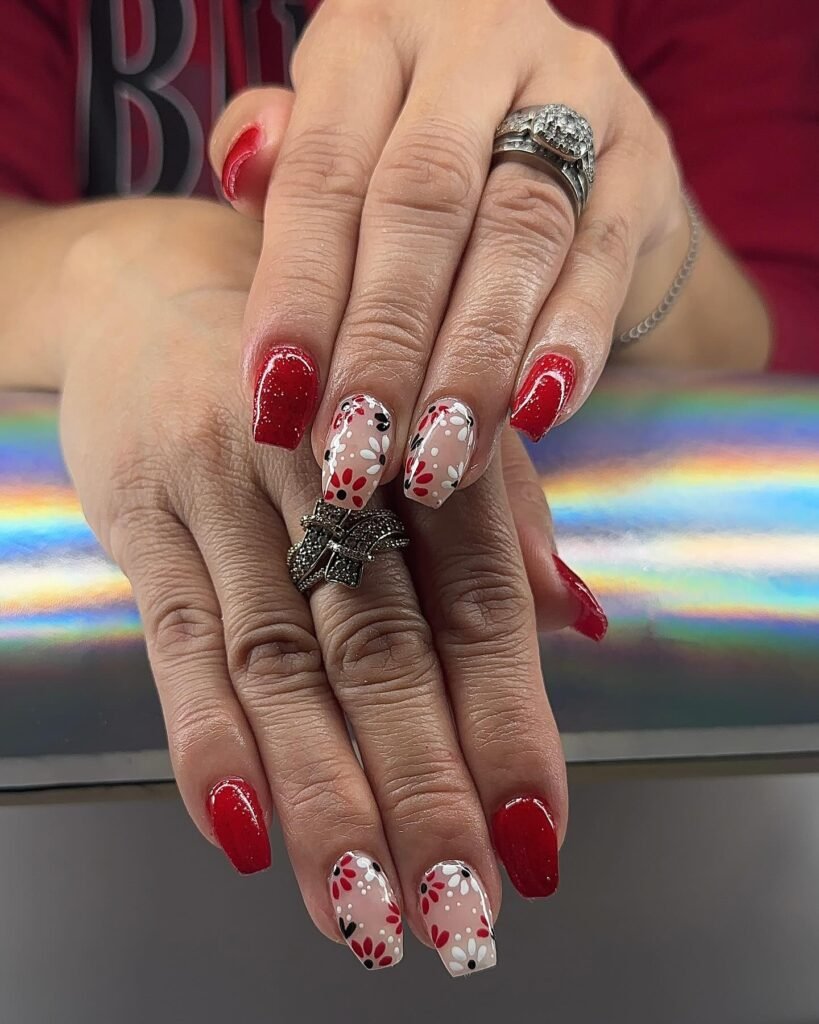 Red Confetti Blossoms