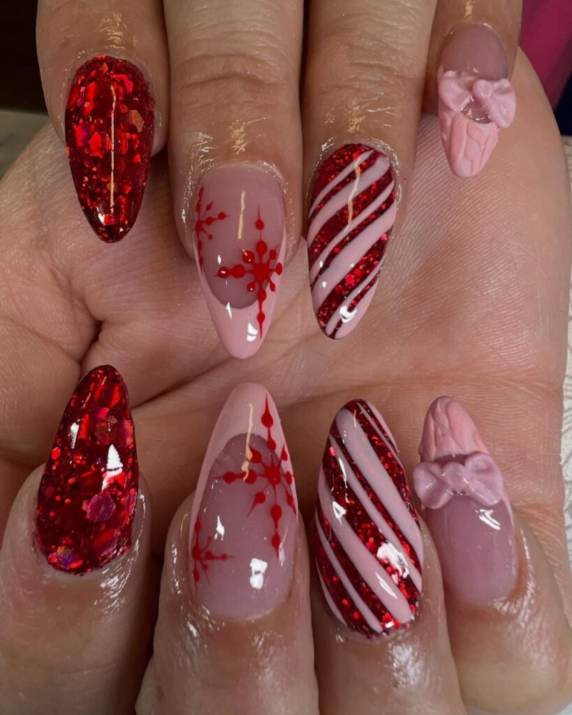 Red Glitter Contrast