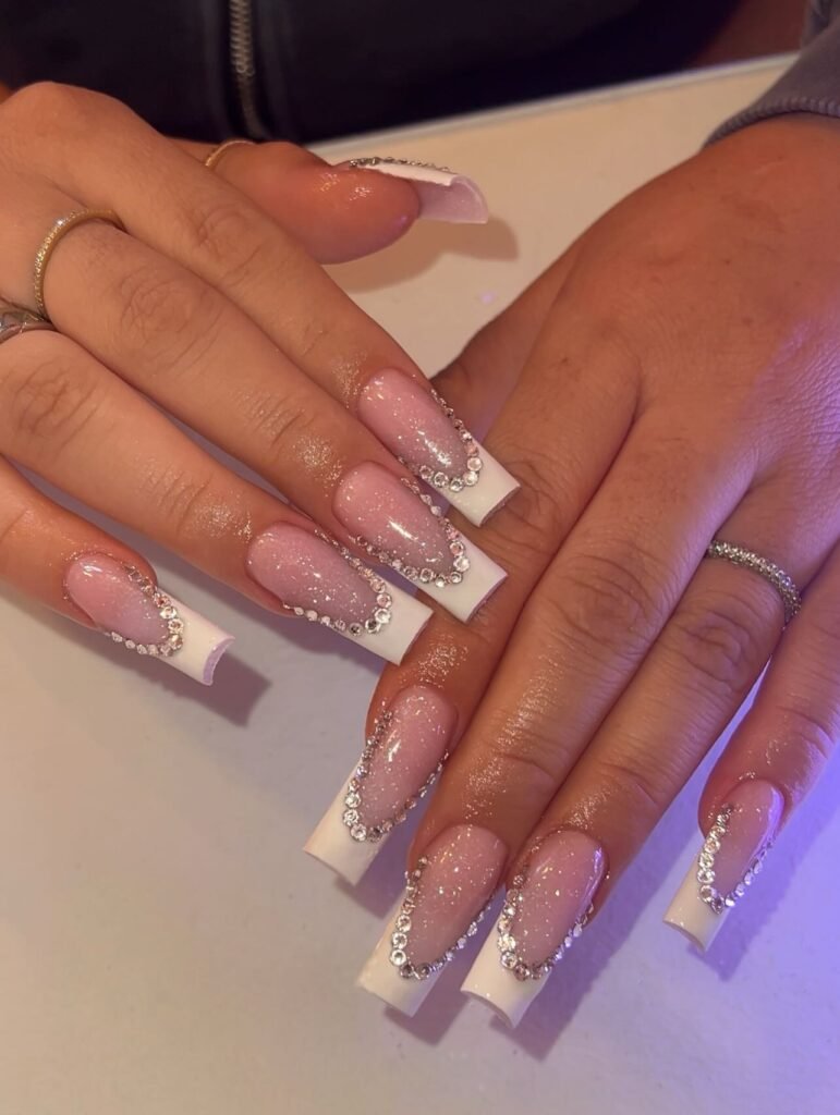 Rhinestone French Tips