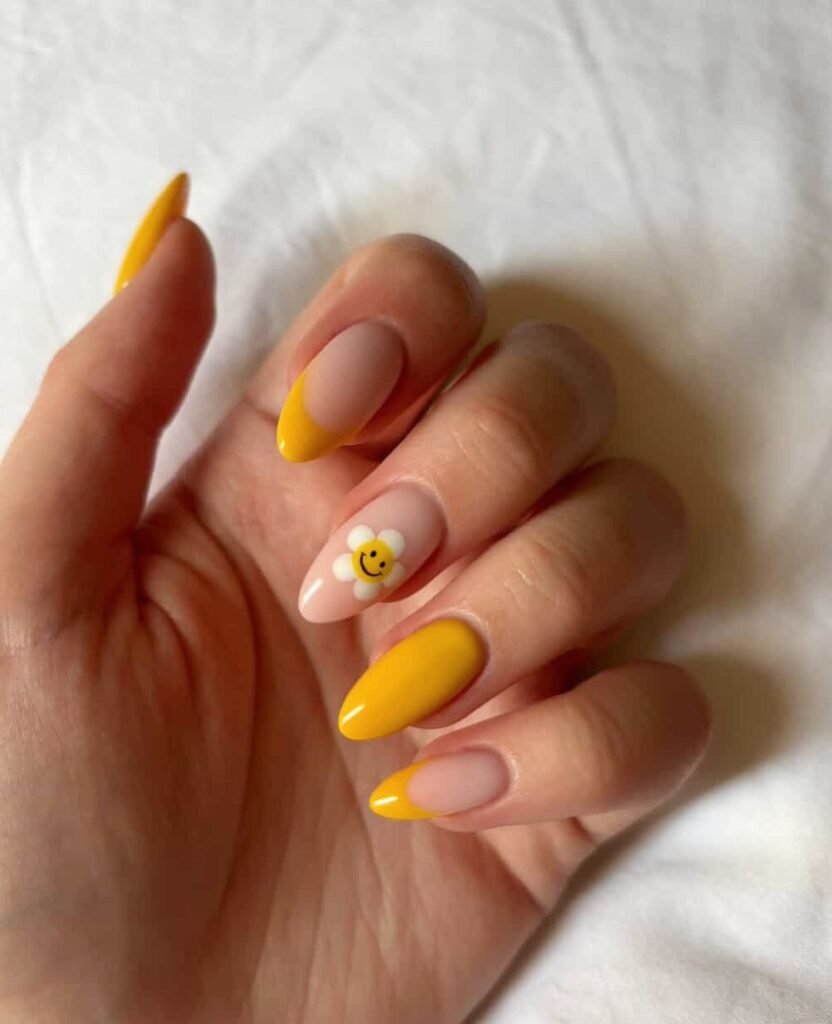 Smiley Flower Nails