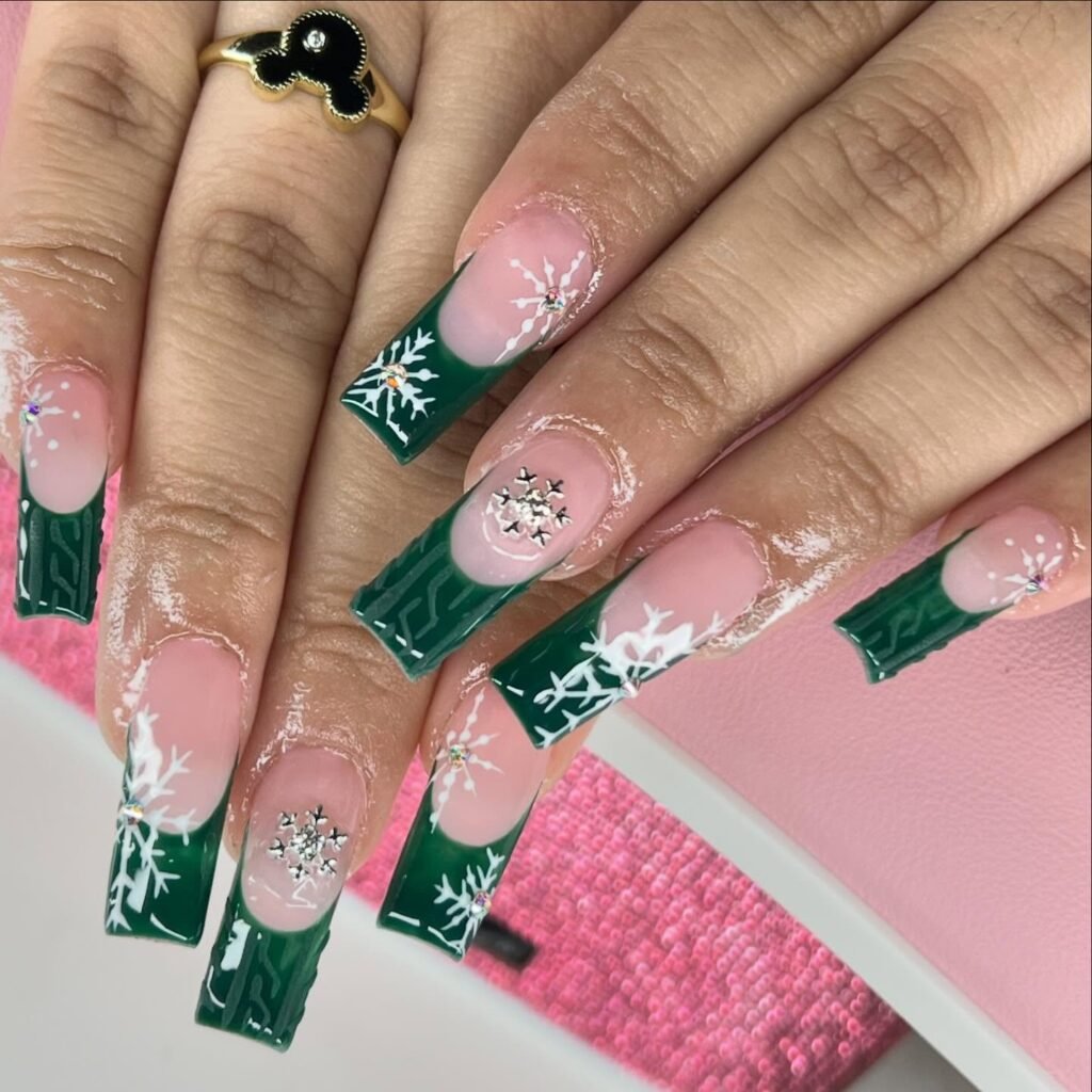 Snowflake French Green