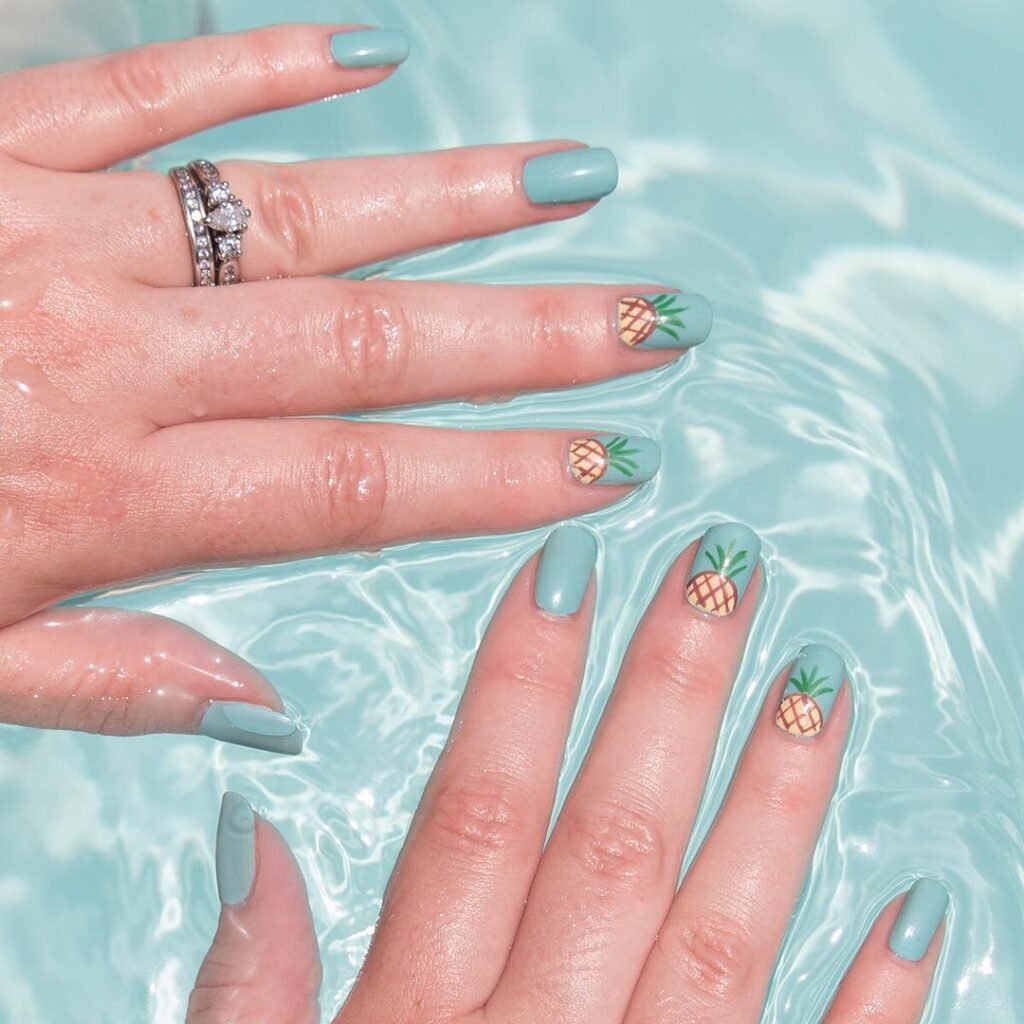 Soft Aqua Pineapple Accent