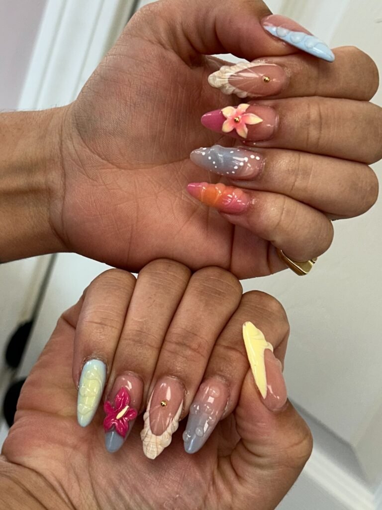 Soft Pastel Shell Nails