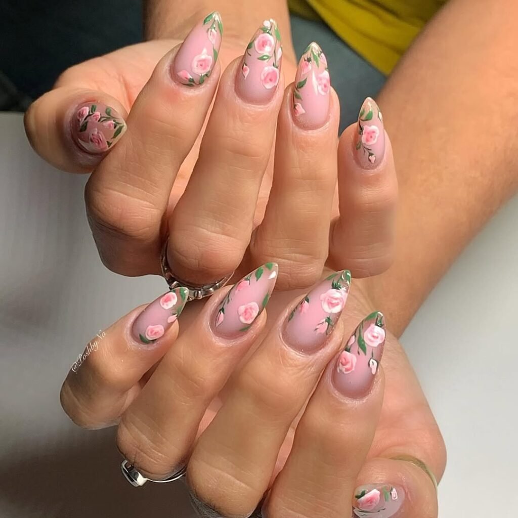  Soft Pink Garden Roses